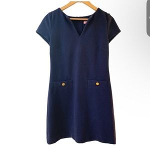 Lilly Pulitzer navy blue V-neck shift dress